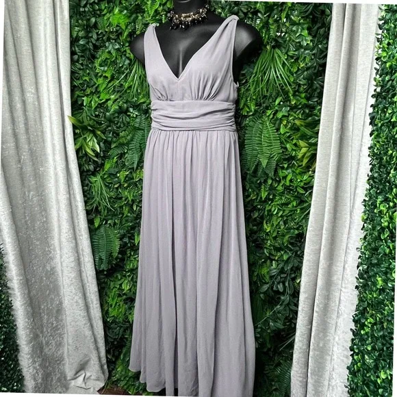Ever Pretty Dress Gray Maxi Sleeveless Evening Gown Formal Party Large 3002 - Picture 7 of 9